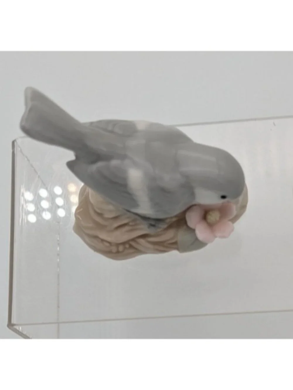 Vintage George Good Porcelain Bird with Flowers Figurine